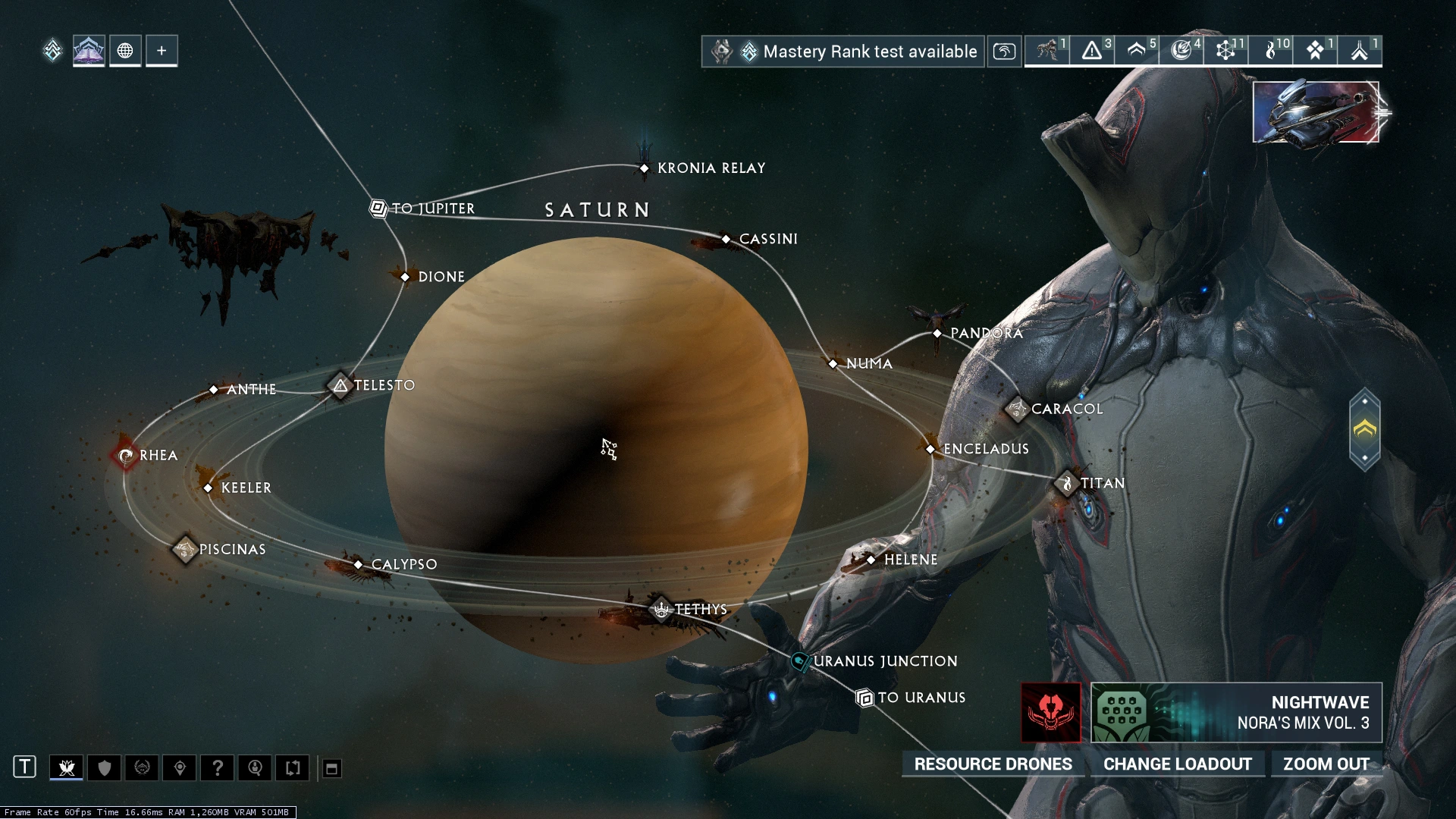 Saturn mission selection map, captured in Update 32 (February 2023). Use the current mission table for present-day types and unlocks.