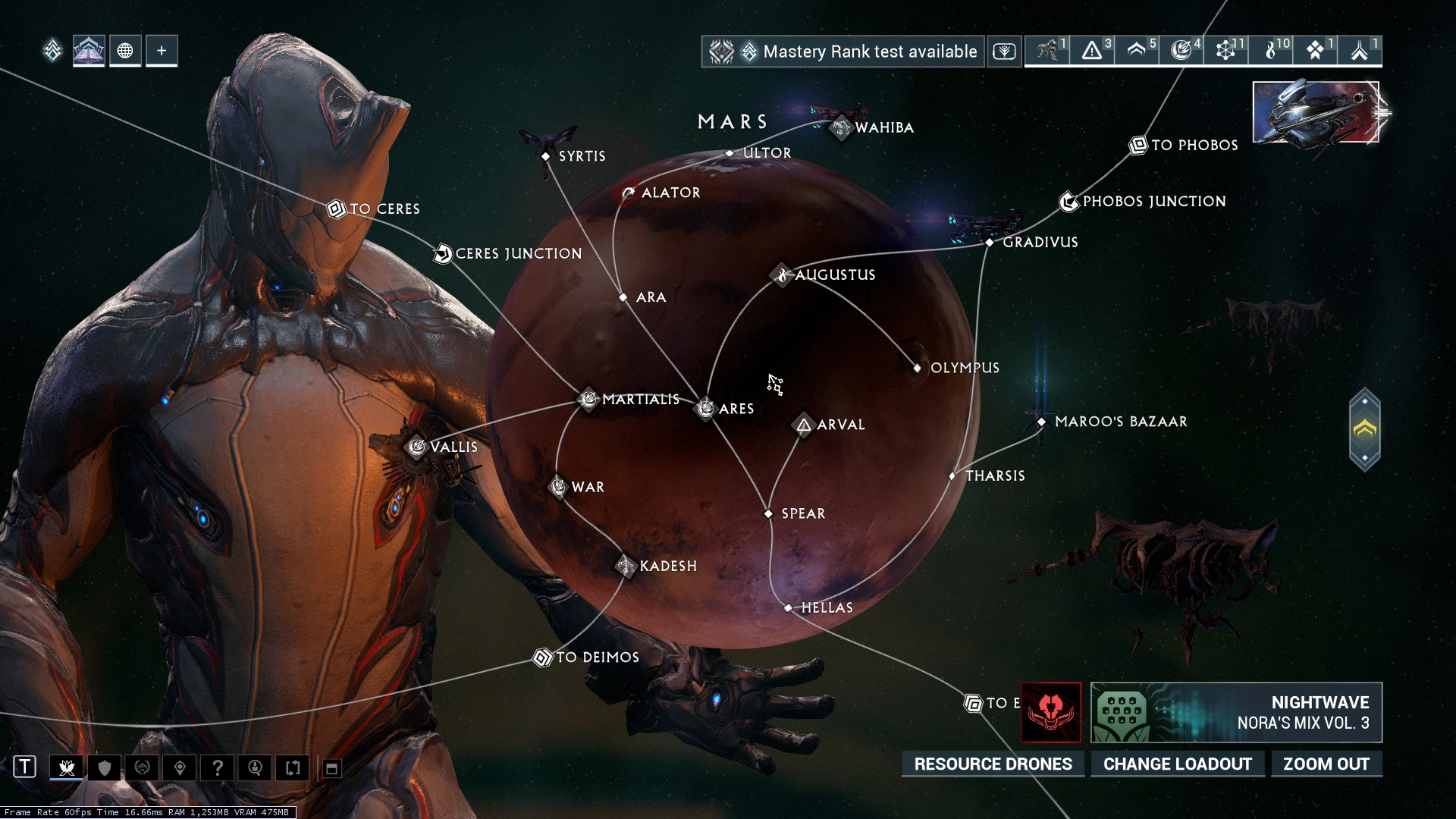 Mars mission selection map, captured in Update 32 (February 2023). Use the current mission table for present-day types and unlocks.
