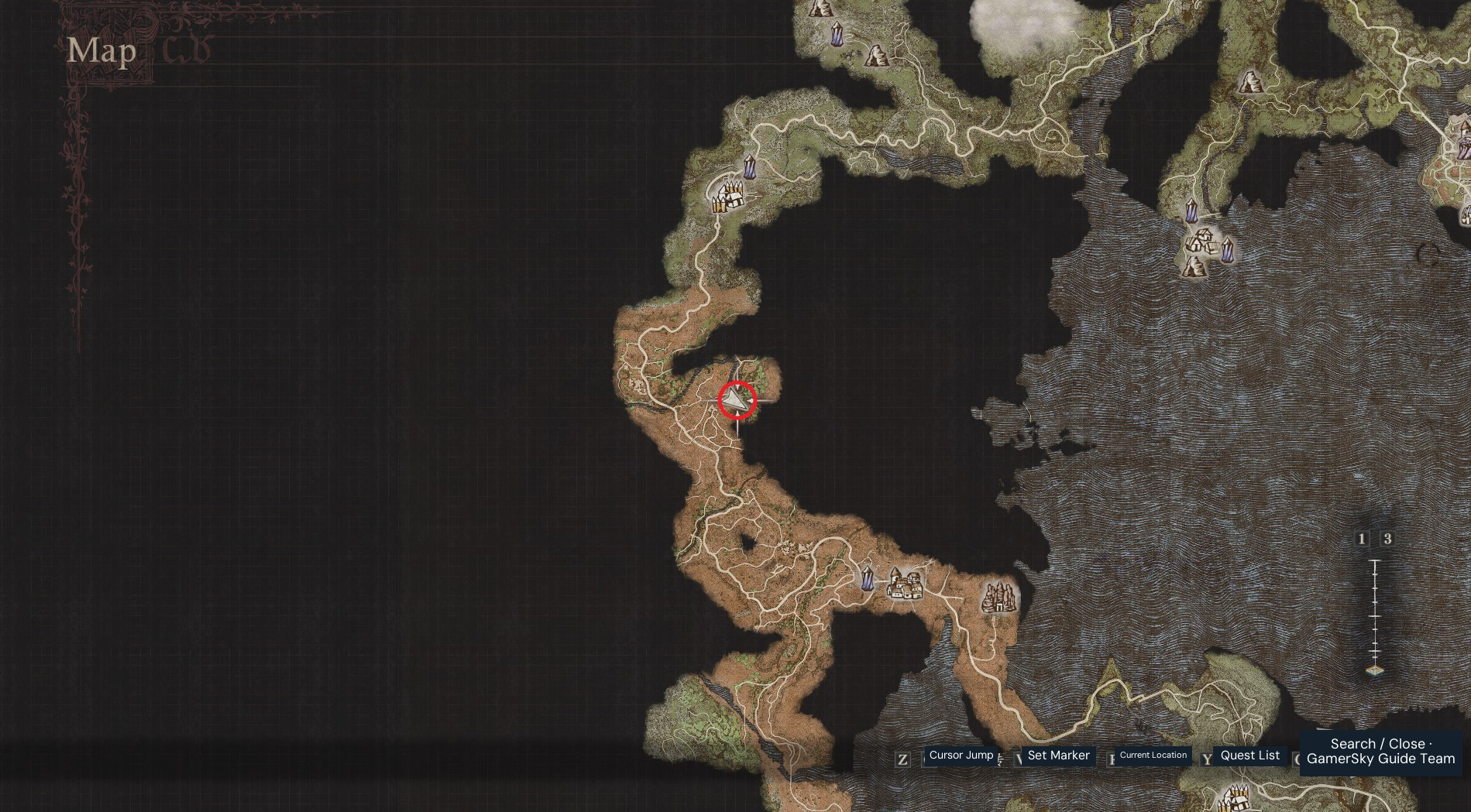 Battahl roadside spawn fixed dragon encounter marked by the source author. Use this location for Wyrmslife Crystal farming; respawns depend on elapsed in-game time.