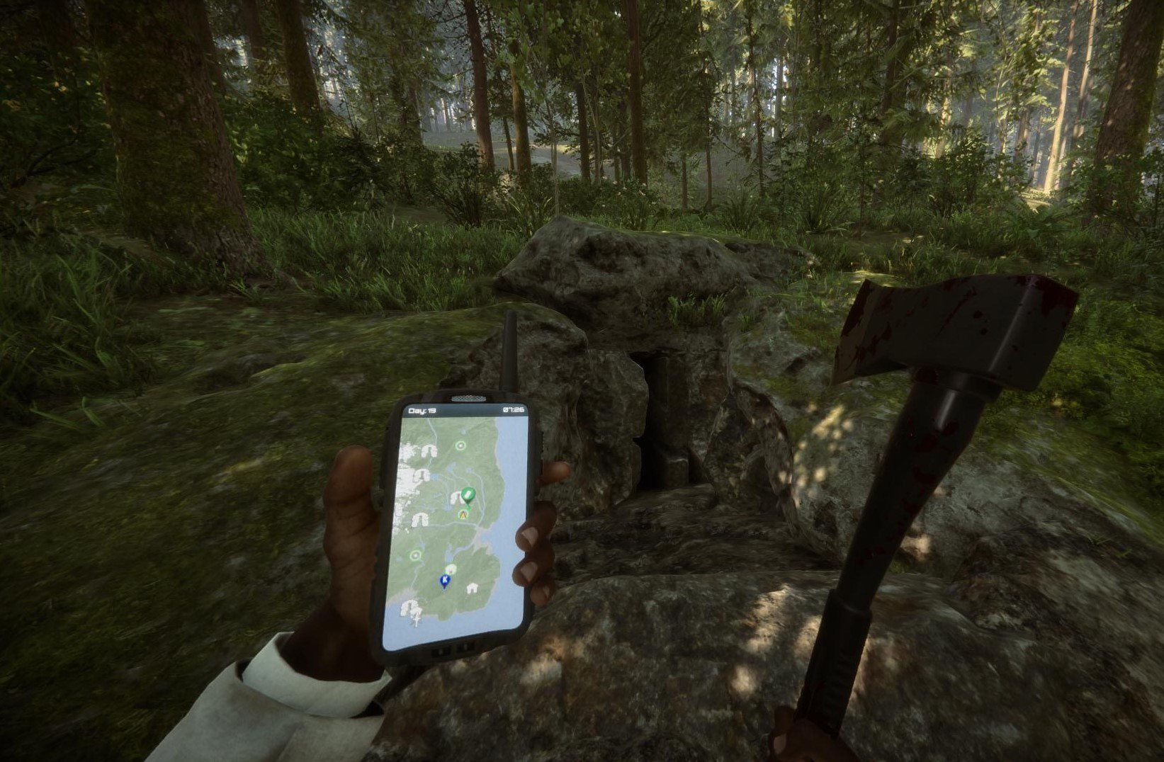 Entertainment Bunker: the player GPS provides the entrance locator for the underground Guest Keycard route. This image identifies the entrance; the keycard is inside the bunker.