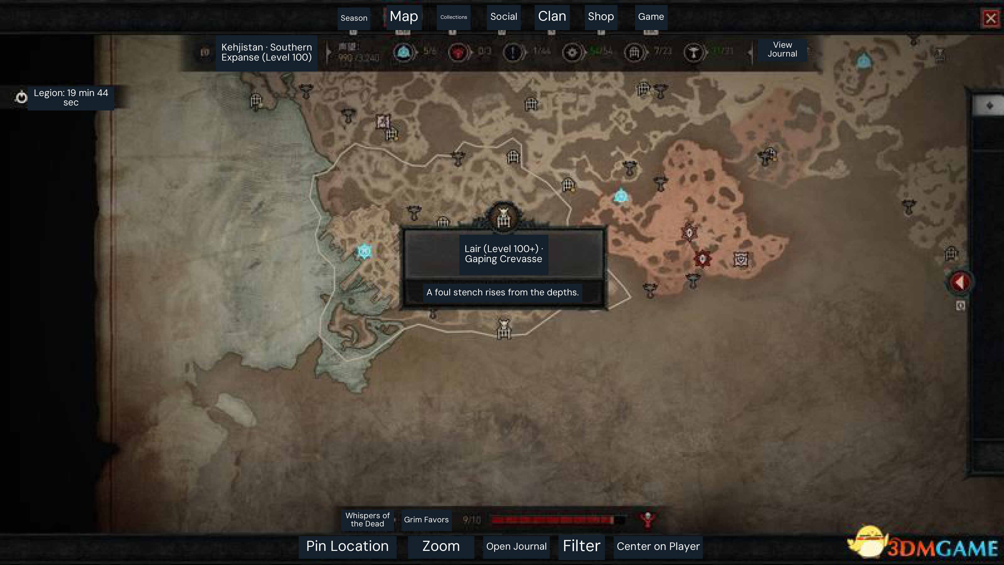 Target-farm Lair Boss Uniques — Gaping Crevasse entrance for Duriel. This location reference is from the original Sanctuary map; use the current guide and in-game boss panel for entry costs and rewards.