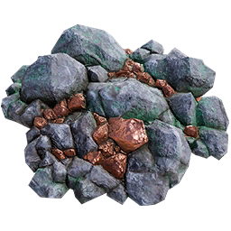 Satisfactory item icon: Copper Ore.